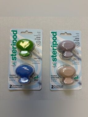 Steripod Toothbrush Protector 2 Pack Travel Cover New 2 Pack)4 total protectors